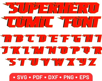 Comic Book Font Ttf Svg Eps Png Cricut Silhouette Word Crafting - Etsy ...
