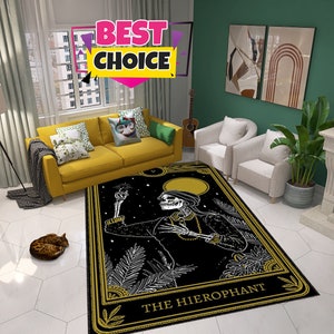 Tarot kaart tapijt, tarot thema tapijt, bedrukt ontworpen tapijt, oversized tapijt, verjaardagscadeau, skelet patroon tapijt, gepersonaliseerd tapijt, home decor, tapijt