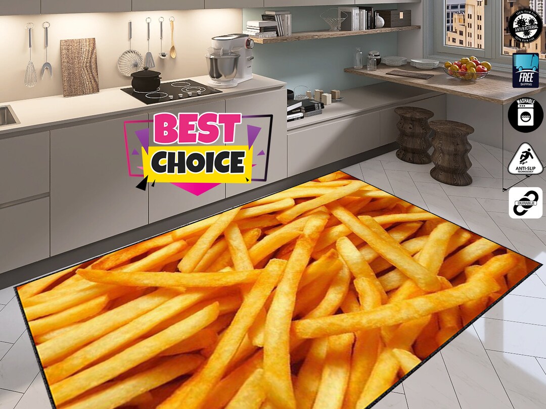 Chips Design Kitchen Rug Rectangle Carpet Sport Rug Etsy