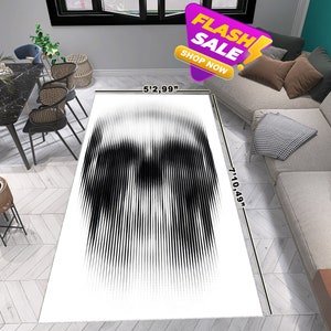 Skull Rug,Modern Design Carpet,Printed Design Rug,Abstract Rug,Minimalist Rug,Antibacterial Rug,Non-Slip Rug,Personalized Gift,Teen Room Rug