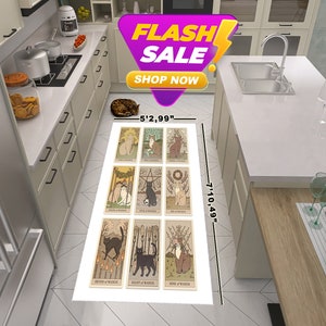 Tier Tarot Karten Teppich,Katzen Teppich,Personalisierte Geschenke,Wohnzimmer Teppich,Moderner Bereich Teppich,Kleiner Teppich,Antibakterieller Teppich