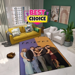 Friends Design, Handmade Carpet, Rectangle Carpet, Decorative Carpet, Teen Room Rug, Kids Room Rug, Non Slip Rug, Popular Carpet, Small Rug