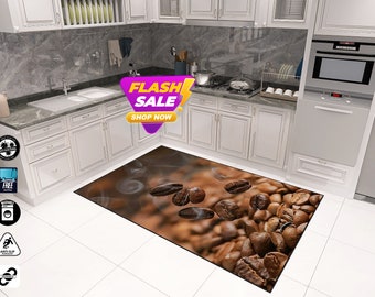 Coffee Beans Rug, Patterned Rug, Designer Rug, Personalized Gift, Modern Area Rug, Salon Rug, Non Slip Rug, Home Decor, Gifts For Her, Rugs