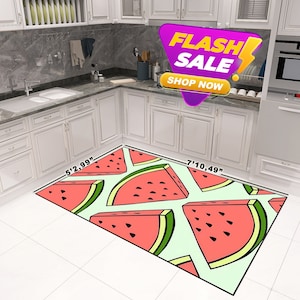 Watermelon Patterned Rug,Fruit Rug,Personalized Gift,Custom Rug,Kitchen Rug,Kitchen Decor,Room Rug,Non-Slip Rug,High Qualitied Printed Rug