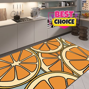 Kitchen Rug,Orange Patterned Rug,Fruit Design Carpet,Home Decor,Christmas Rug,Modern Area Rug,Custom Rug,Personalized Gift,Fantastic Carpet