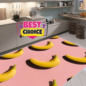 Banana Design, Kitchen Carpet, Rectangle Carpet, Soft Floor Mat, Musical Rug, Home Decor Carpet, Musical Themed Carpet, Aesthetic Rug, Gift