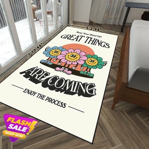 Flower Rug,Vintage Rug,Living Room Rug,Teen Room Rug,Kids Room Rug,Modern Area Carpet,Personalized Rugs,Modern Art Rug,Non-Slip Carpet,Gifts