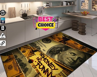 No Money No Funny Rug,Graffiti Rug,Custom Rug,Personalized Gift,Living Room Rug,Modern Area Rug,Teen Room Rug,Salon Rug,Printed Design Rug