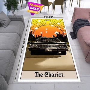 The Chariot Tarot KartenTeppich,Tarot KartenTeppich,Personalisiertes Geschenk,SchlafzimmerTeppich,Mystischer Teppich,Bedruckter DesignTeppich