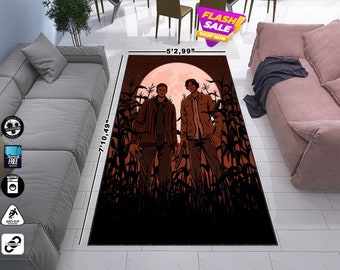 Supernatural,Supernatural Rug,Movie Rug,Popular Series Rug,Themed Rug,Oversize Rug,Printed Carpet Design,Housewarming Gift,Fantastic Carpet