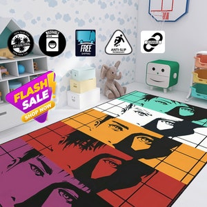 Minimalist Rug,Anime Collage Carpet,Themed Rug,Modern Carpet,Soft Floor Rug,Home Decor Rug,Living Room Rug,Bedroom Carpet,Personalized Gifts