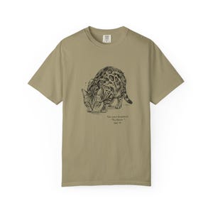 Bengal Cat Shirt Vintage Naturalist Tee Scientific Illustration Design Feline Cotton Apparel Pet Enthusiast Gift Retro Animal Tshirt Nature Khaki