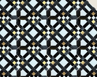 Mosaic Majesty: Handcrafted Moroccan Zellige - Add a Touch of Royalty to Your Home with 14k Gold Mosaic Tilework - Checkerboard Pattern