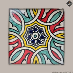 10 Marokkaanse keramische Zellige-tegels 4"x4" - handgemaakt en met de hand geschilderd, voor badkamer- en keukenupgrades, muur-, vloer- en zwembadprojecten