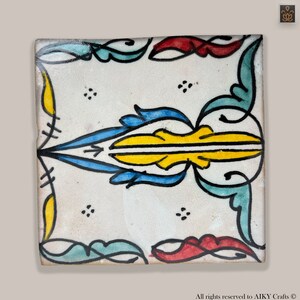 Experience the Magic of Morocco with Exquisite Artistry: Hand-Painted 4"x4" Zellige Beldi Tiles -for Unique Interiors(Wall, Floor, and Pool)