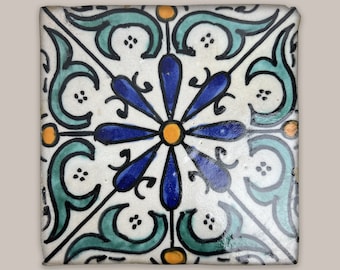 A Touch of Morocco - Hand-Painted 4"x4" Zellige Beldi Tiles for Your Space - Ceramic Tiles for Your Bathroom and Kitchen Update Projects