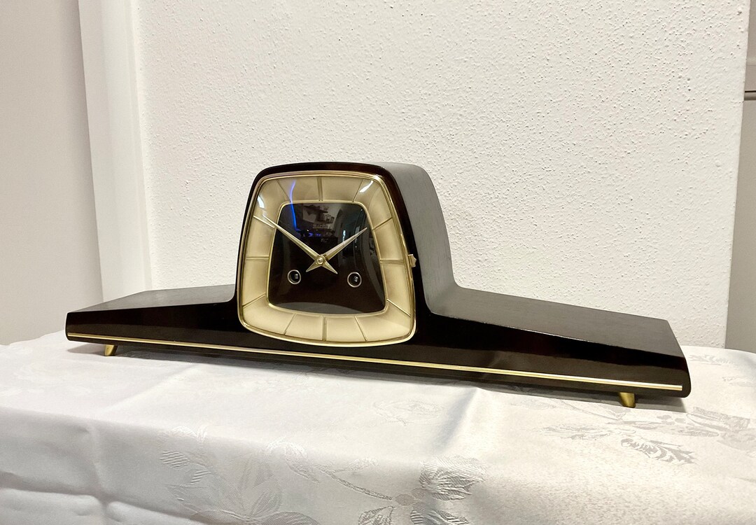 Retro Hermle Mid Century Mantel Clock With Gong 1960 Etsy