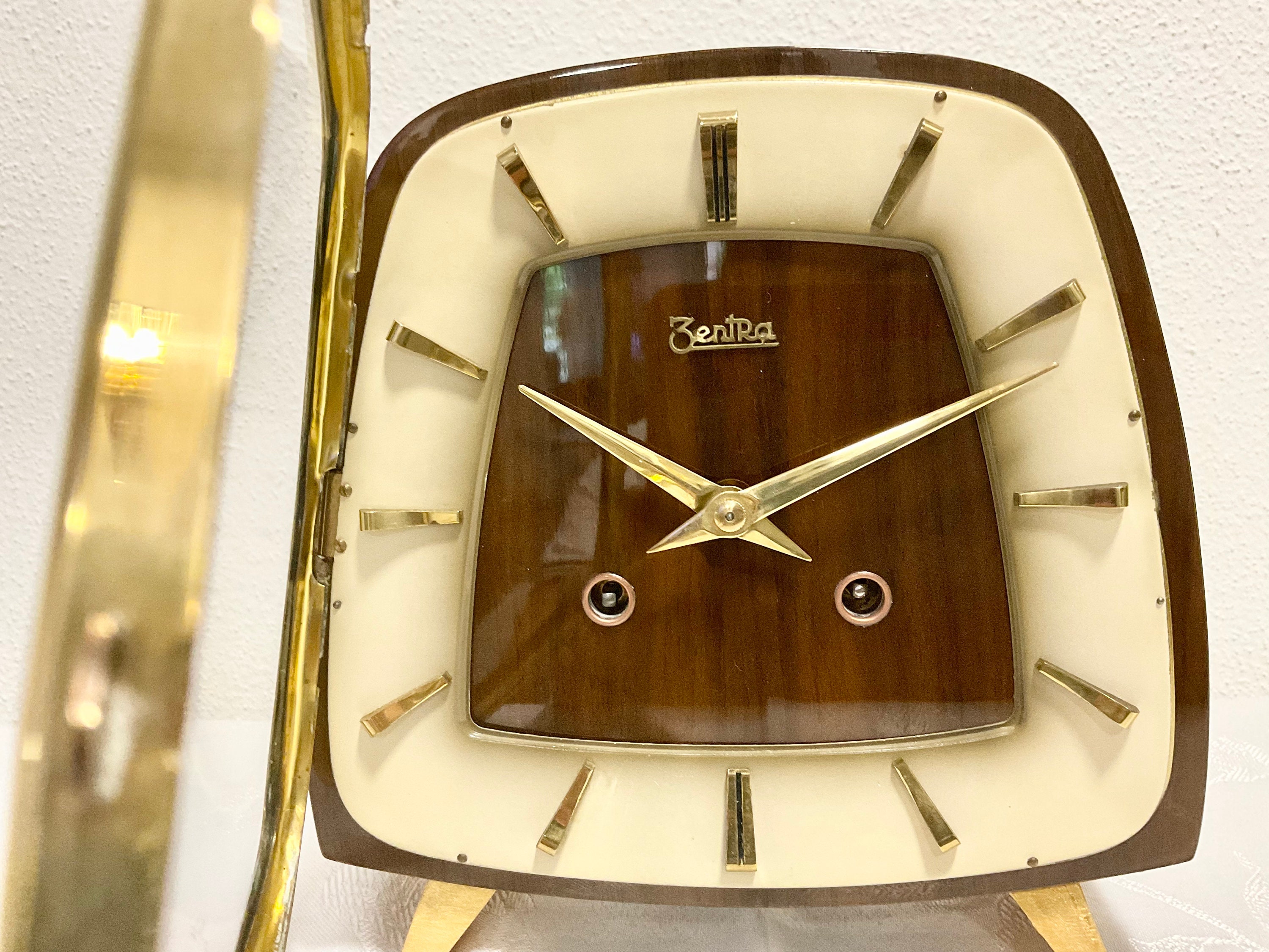 Zentra Hermle Mid Century Mantel Clock / Table Clock Etsy