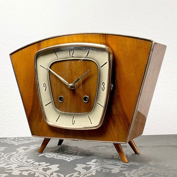 restored Urgos Mid Century mantel clock with chimes - 1960 - functional