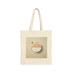 Muted Earth Tone Tote Bag - Minimalist Geometric Design, Eco-Friendly Cotton Bag
