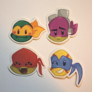 Glossy Turtle-Inspired TMNT Rise Stickers