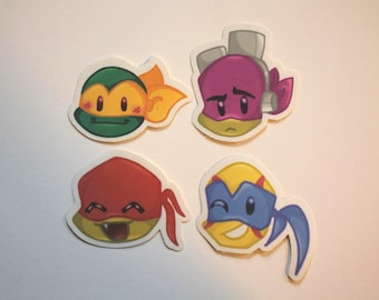 Glossy Turtle-Inspired TMNT Rise Stickers