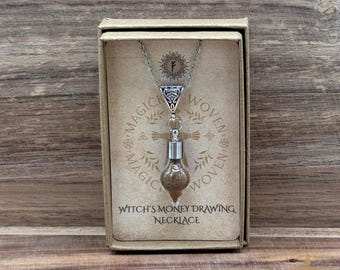 Money Drawing Necklace, Abundance & Prosperity Amulet, Wealth Attraction Charm, Witchcraft Jewellery, Financial Luck Gift
