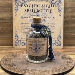 Psychic Sight spreukfles voor intuïtie en derde oog, pot met rituele waarzeggerij, spiritueel bewustzijn, helderziendheid, cadeau hekserij