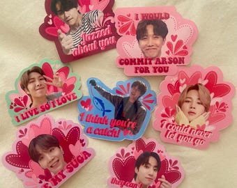BTS Valentine Stickers | Weatherproof Vinyl Die-Cut Decal