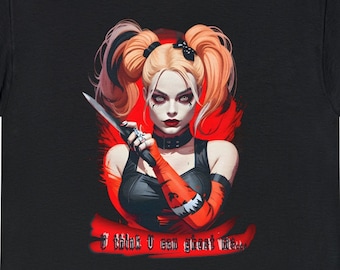 Harley Unforgivable Ghosting T-shirt Unisex. Premium Heavy Cotton Tee. Geeky Nerdy comics shirt, Breakup gift scary angry Harley Halloween