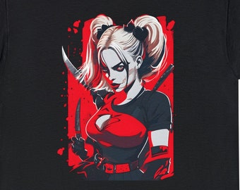 Harley The Slayer T-shirt Unisex, Heavy Cotton Tee, Premium 100% Cotton, Sizes XS-XXXL. Spooky Harley costume, monster hunter shirt cosplay