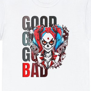 Koszulka Skull Harley Good Girl Gone Bad T-shirt Unisex, gruba bawełna, bawełna premium 100%, rozmiary XS-XXXL. Fajny prezent na koszulkę