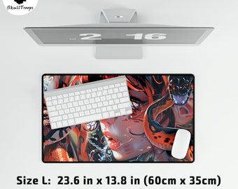 Serpent Seduction Gaming Mouse Pad: Anime Snake Girl Desk Mat