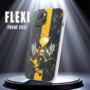 Flexi Phone Case Semi Transparent Matte Furious Mutant Claws. Slim lightweight, Tear resist. Wolverine fan, geeky nerdy hot boyfriend gift
