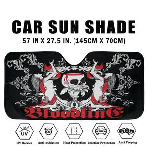 Skull Bloodline Girls Car Sun Shade. Auto Sun Shade, Car Windshield, Sun Visor Car, Windshield Sunshade, Car Decoration, Skull Car Sunshade