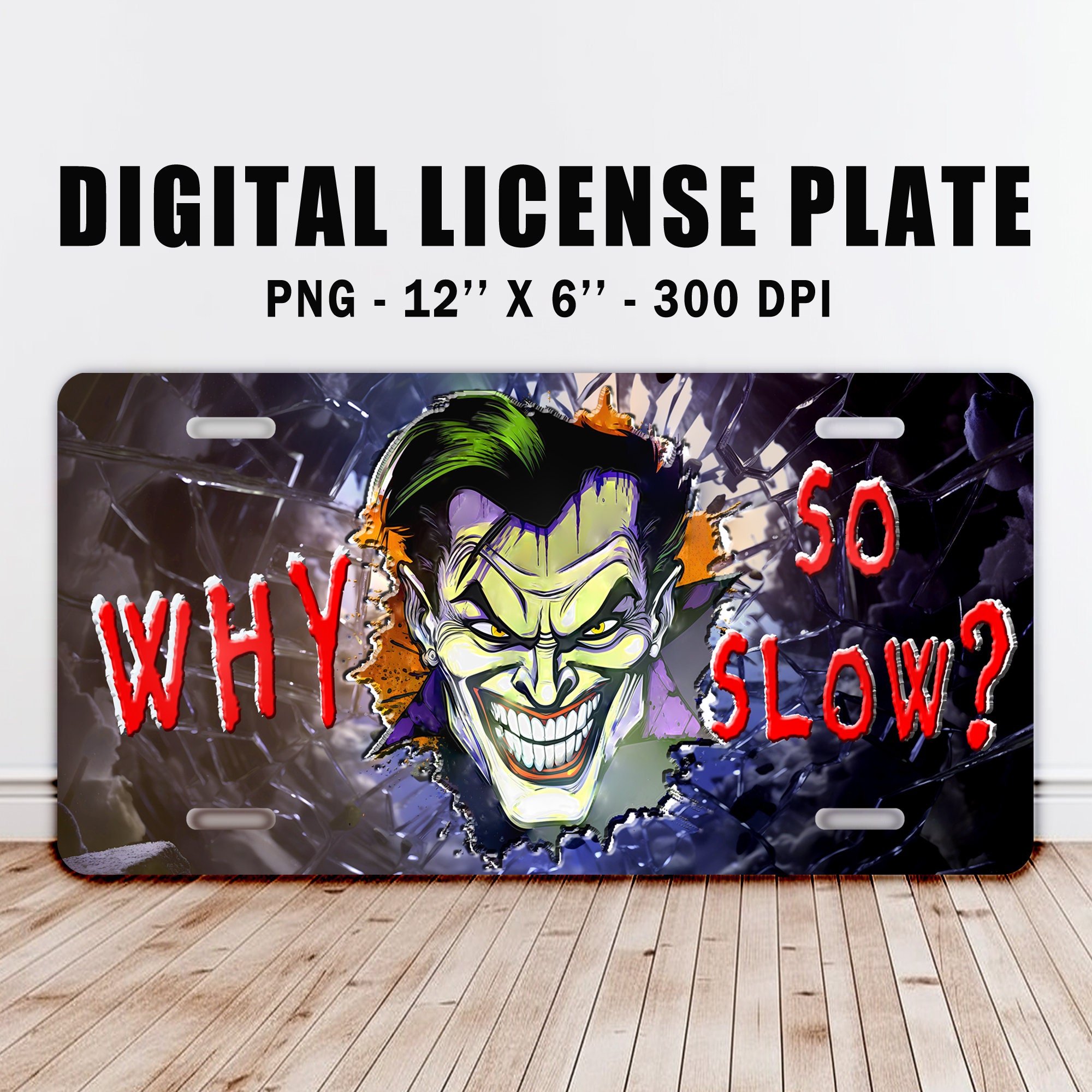 Joker License Plate PNG Design: 