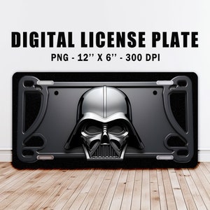 Placa de carro com insígnia Darth Abyss PNG design Download digital instantâneo, impressão por sublimação design redimensionável, fã do Dark Side Sith Lord