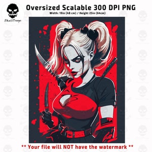 Harley The Slayer PNG: Halloween Monster Hunter Design (Digital Download)