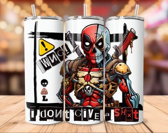 Envoltura para vaso SkelePool Skinny de 20 oz/30 oz: Diseño PNG de Mercenario Bocazas (Descarga digital)