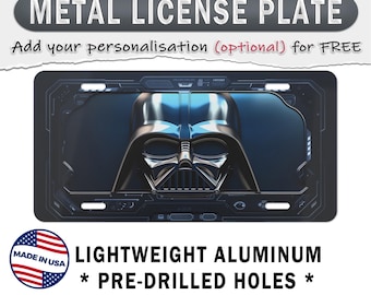 Personalized Metal Car License Plate Dark Lord of the Sith. Gloss Aluminum Weatherproof Vanity Plate. Sci-Fi fan gift, Space Wars Darth Jedi