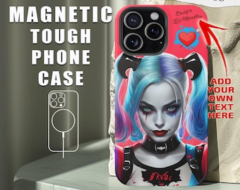 Personalized Harley Daddy's Little Monster Magnetic Tough Phone Case: Wireless Charging, Geek Gift