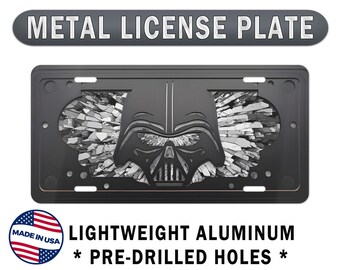 Shattered Glass Sith Lord: Metalowa tablica rejestracyjna z błyszczącego aluminium. Mistrz Wojskowy Ciemnej Strony