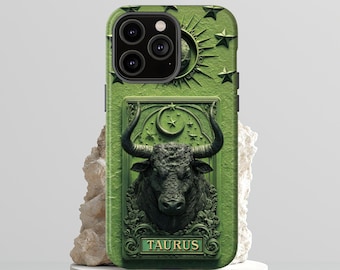 Personalized Taurus Zodiac Tough Phone Case: Tarot Astrology Birthday Gift