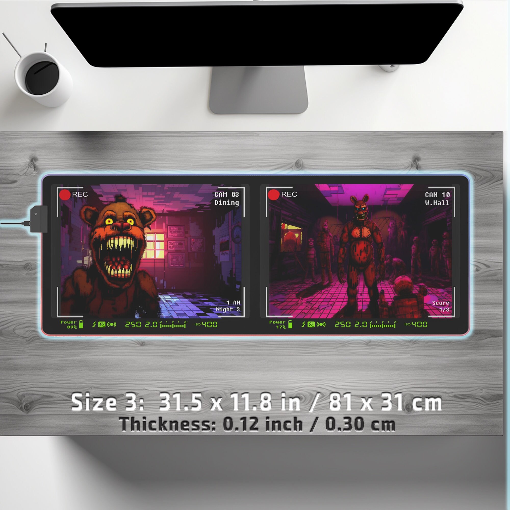 LED Gaming Mouse Pad Animatronics Footage. Dynamic RGB 14 Changing ...