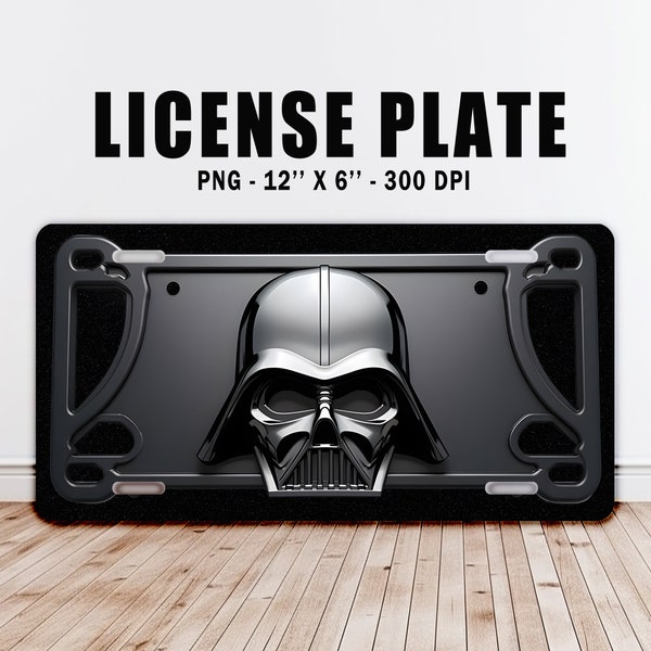 Darth Abyss Insignia Car License Plate PNG, 300 DPI Instant digital download, sublimation printing resizable design, Dark Side Sith Lord fan