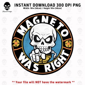 Schädel Magneto Was Right PNG Tshirt-design. Digitaler Download, Sublimation DTF DTG, Wandkunst. Lustiges Marvel Comics Fan Geschenk, Superhelden Design
