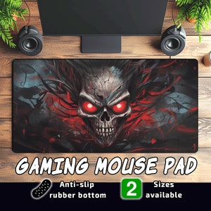 Skull Phantom Terror Gaming Mouse Pad: Large Anti-Slip Desk Mat