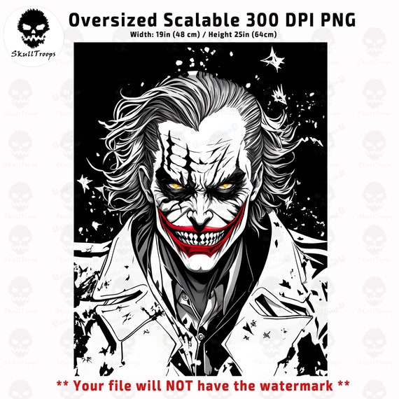 Clown Prince of Crime: Hand-drawn Sketch. PNG Digital Download