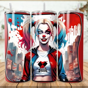 Harley Town Dream Skinny Tumbler Wrap: Seamless Sublimation, Superhero Design (Digital Download)