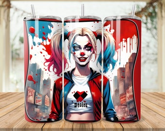 Harley Town Dream Skinny Tumbler Wrap: Seamless Sublimation, Superhero Design (Digital Download)